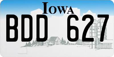 IA license plate BDD627