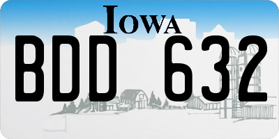 IA license plate BDD632