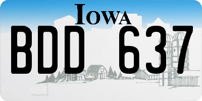 IA license plate BDD637