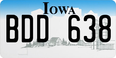 IA license plate BDD638