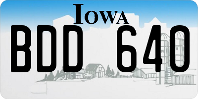 IA license plate BDD640