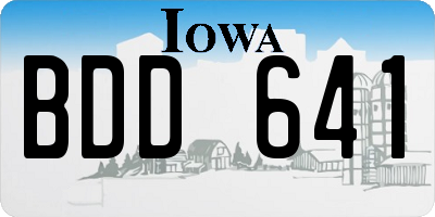 IA license plate BDD641