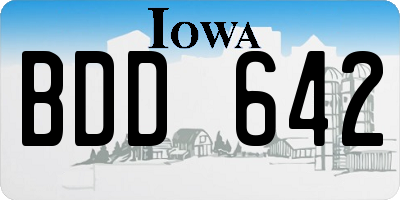 IA license plate BDD642