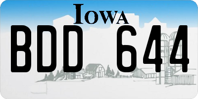 IA license plate BDD644