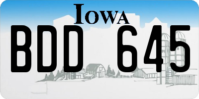 IA license plate BDD645