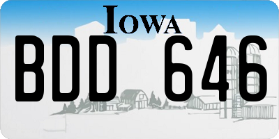 IA license plate BDD646