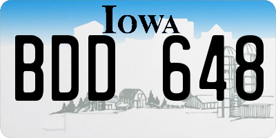 IA license plate BDD648