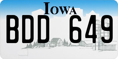 IA license plate BDD649