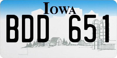 IA license plate BDD651