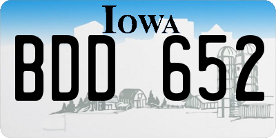 IA license plate BDD652