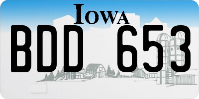 IA license plate BDD653