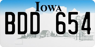 IA license plate BDD654
