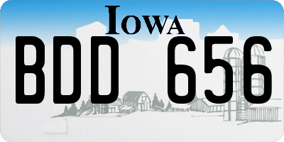 IA license plate BDD656