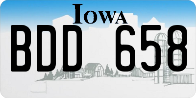 IA license plate BDD658