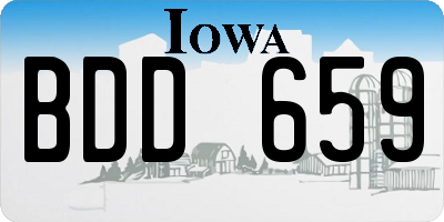 IA license plate BDD659