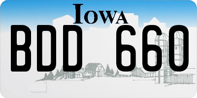 IA license plate BDD660