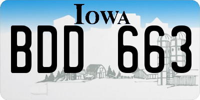 IA license plate BDD663