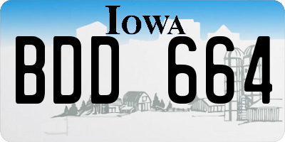 IA license plate BDD664