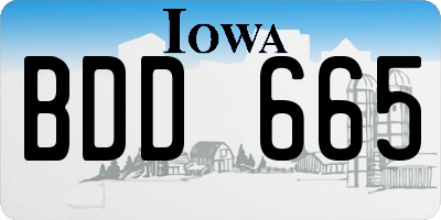 IA license plate BDD665