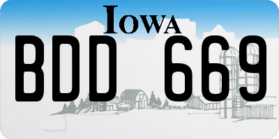 IA license plate BDD669