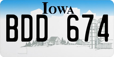 IA license plate BDD674