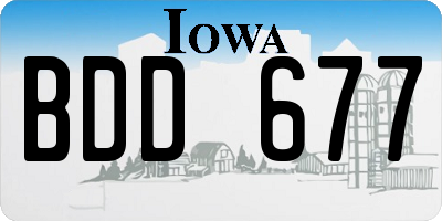 IA license plate BDD677