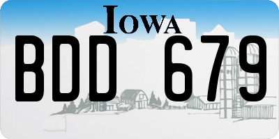 IA license plate BDD679