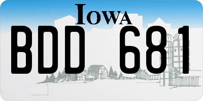 IA license plate BDD681