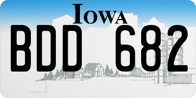 IA license plate BDD682