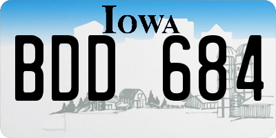 IA license plate BDD684