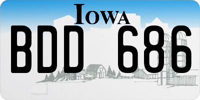 IA license plate BDD686