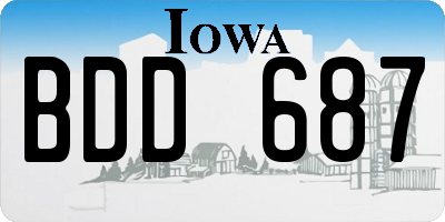 IA license plate BDD687