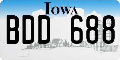 IA license plate BDD688