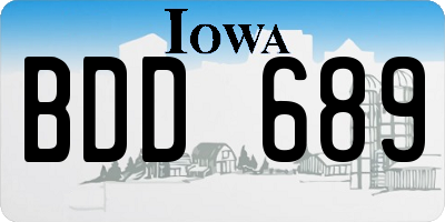 IA license plate BDD689
