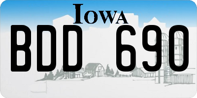 IA license plate BDD690