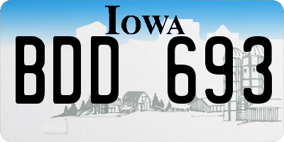 IA license plate BDD693