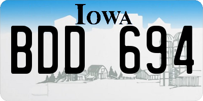 IA license plate BDD694