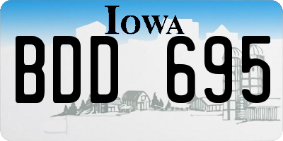 IA license plate BDD695