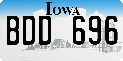 IA license plate BDD696