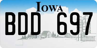 IA license plate BDD697