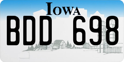 IA license plate BDD698