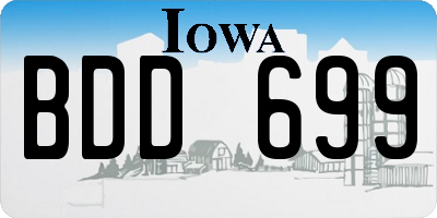 IA license plate BDD699