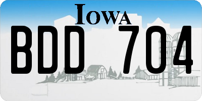 IA license plate BDD704