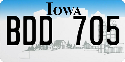 IA license plate BDD705