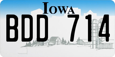 IA license plate BDD714