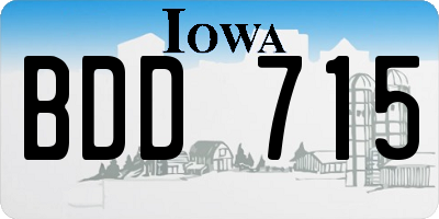 IA license plate BDD715