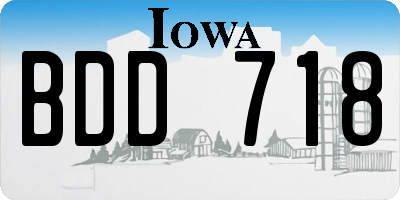 IA license plate BDD718