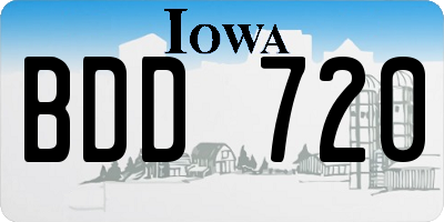 IA license plate BDD720