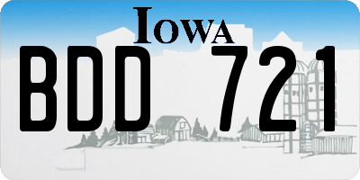 IA license plate BDD721