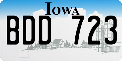 IA license plate BDD723